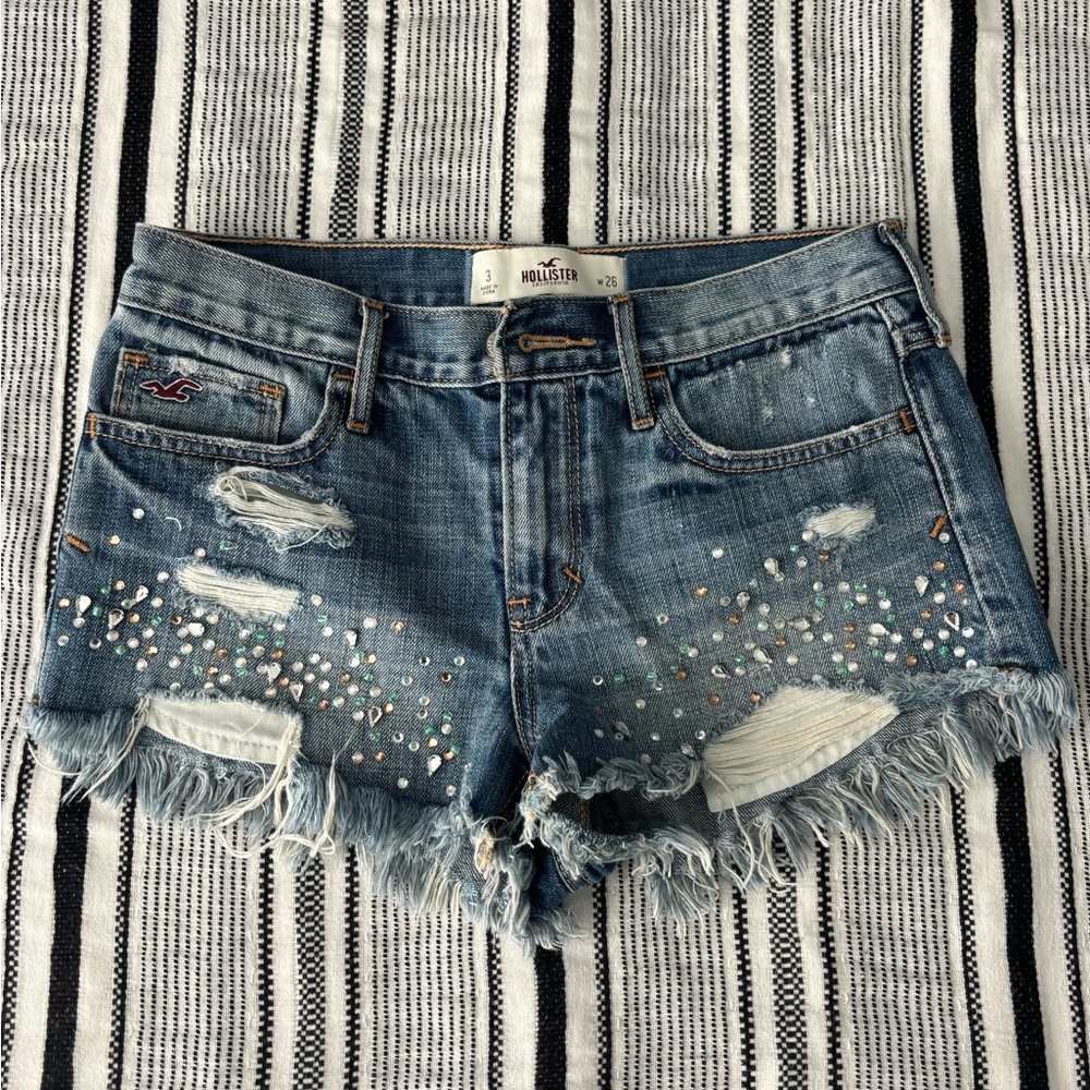 Hollister Rhinestoned Jean Shorts